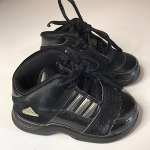 Adidas Kid’s Black High Top Sneakers. Very Good Condition. Size 6 K.